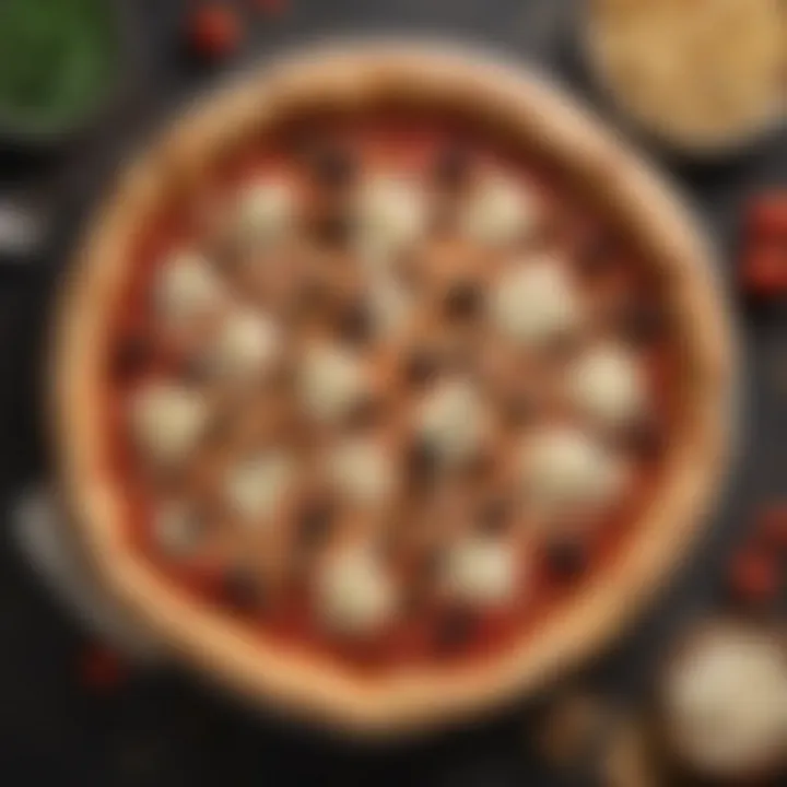 Aerial View of Stuffed Crust Chicago Pizza