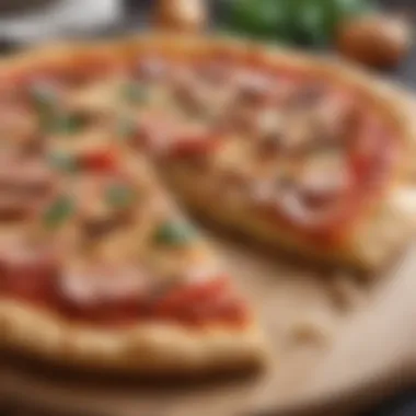 Golden almond flour crust of Aldi keto pizza