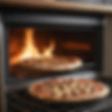 Aldi pizza baking in oven