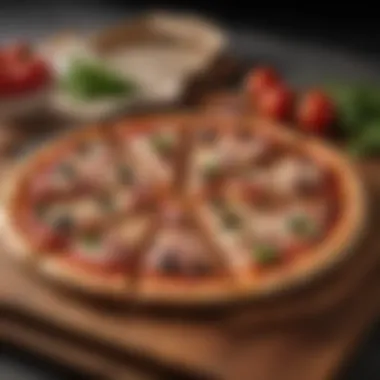 Artful Presentation Sliced Aldi pizza on cutting board
