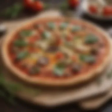 Elegant Presentation of Aldi Veggie Pizza Aldi Veggie Pizza plated elegantly with fresh ingredients around