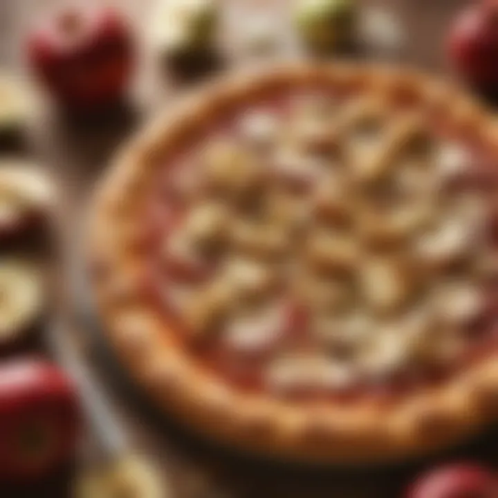 Apple Slices on Pizza Dough