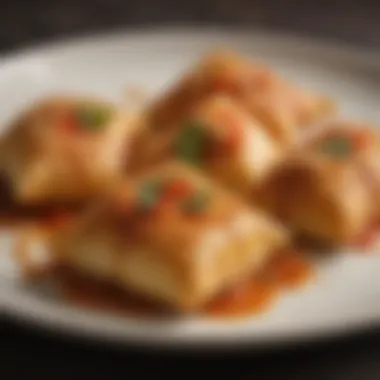 Artful Plating of Fried Pizza Rolls