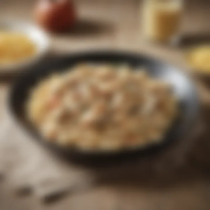 Artfully Plated Chicken Alfredo Pasta Dish