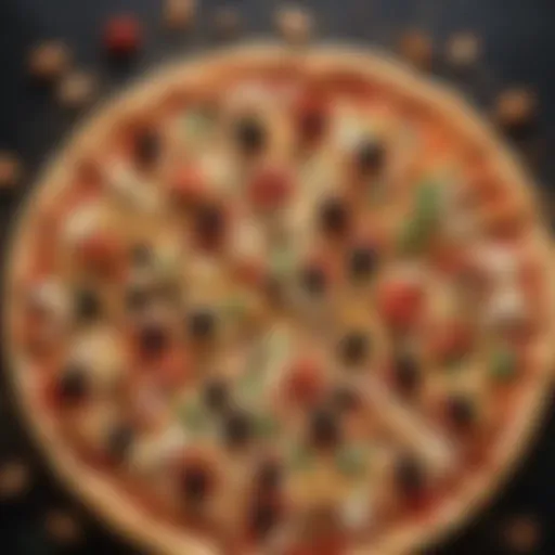 Artisanal almond pizza crust with savory toppings