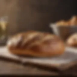 Artisanal bread baking on small baking stone
