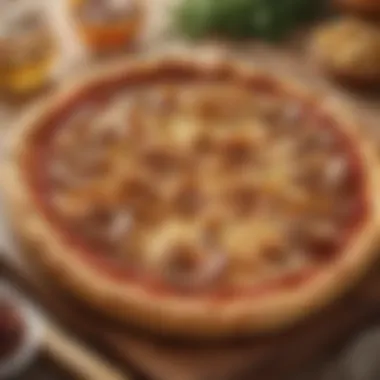 SweeTango Symphony: Artisanal Cheese Crust Pizza with Caramelized Onions Artisanal Cheese Crust Pizza topped with Caramelized Onions