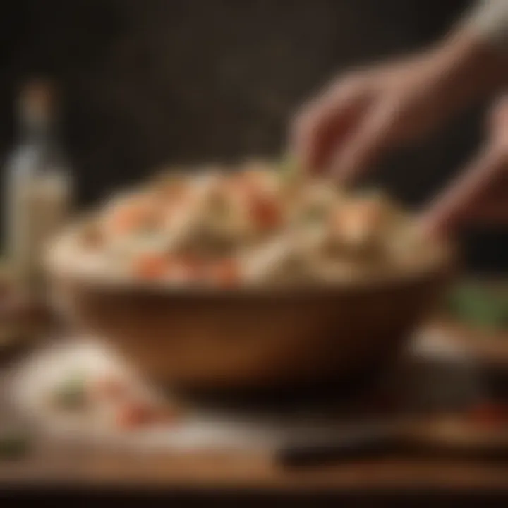 Artisanal flour in a wooden bowl