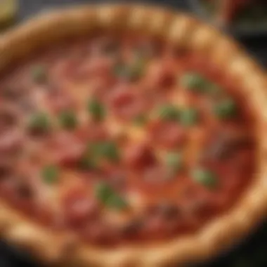 Crafting Deep-Dish Pizza with Premium Ingredients Artisanal ingredients used in deep-dish pizza