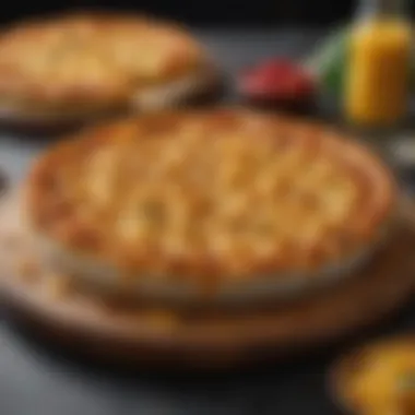 Crafted Mac and Cheese Pizza adorned with Sweet Caramelized Onions Artisanal Mac and Cheese Pizza with Caramelized Onions