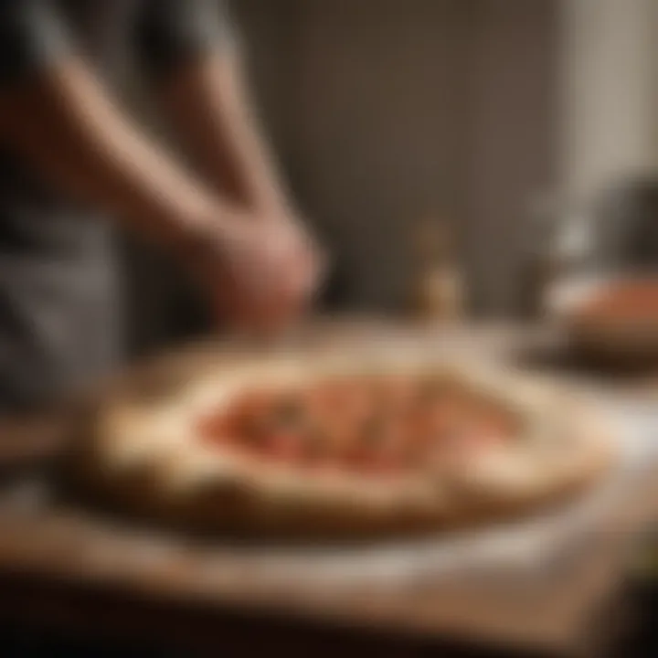 Artisanal Pizza Dough Being Kneaded