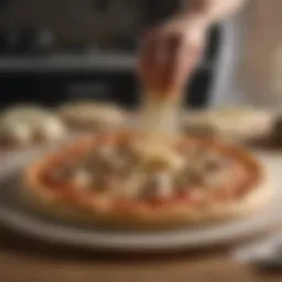 Artisanal pizza dough being expertly kneaded