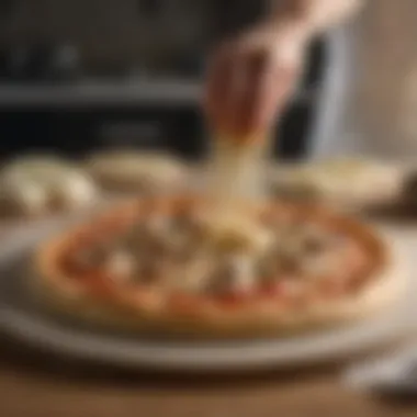 Crafting the Perfect Pizza Dough Artisanal pizza dough being expertly kneaded