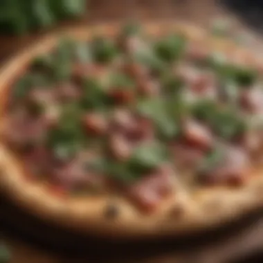 Artisanal pizza with gourmet toppings such as prosciutto and arugula