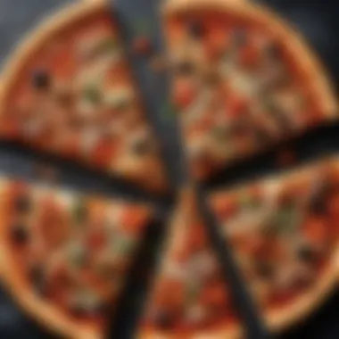 Artistic arrangement of vegan pizza slices