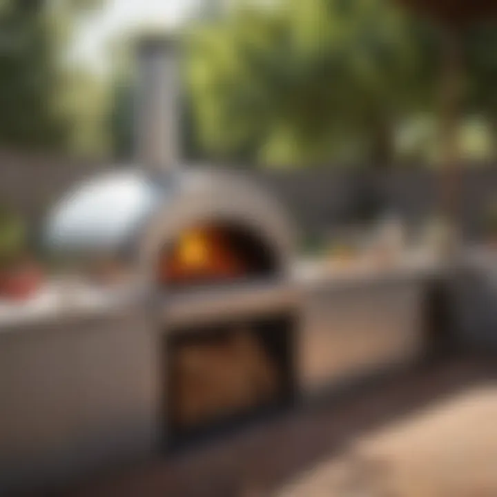 Modern gas backyard pizza oven with a sleek design