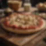 Artisanal Pizza Dough Preparation Pizza dough resting on a rustic wooden surface