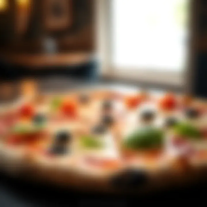 Close-up of artisanal pizza with fresh ingredients