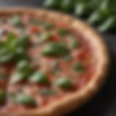 Enhancing Flavor with Fresh Basil Leaves in Neapolitan Pizza Basil Leaves from Lush Italian Gardens