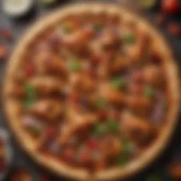 A beautifully baked BBQ chicken pizza with vibrant toppings