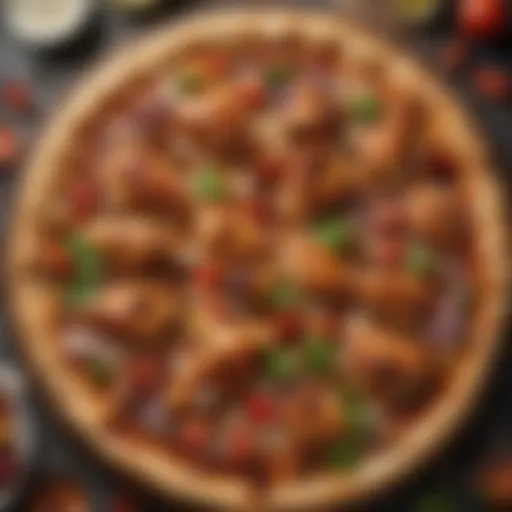 A beautifully baked BBQ chicken pizza with vibrant toppings