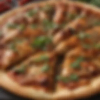 A gourmet BBQ chicken pizza topped with fresh herbs and spices