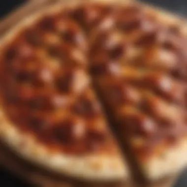 Artful Drizzling of BBQ Sauce on Chicken Pizza Flavorful BBQ Sauce Drizzle on Chicken Pizza