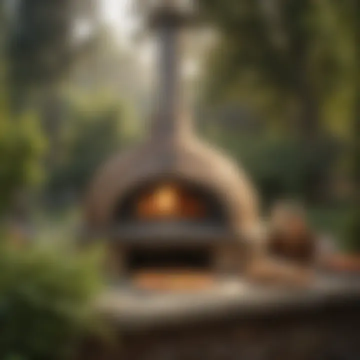 Outdoor pizza oven in a picturesque setting