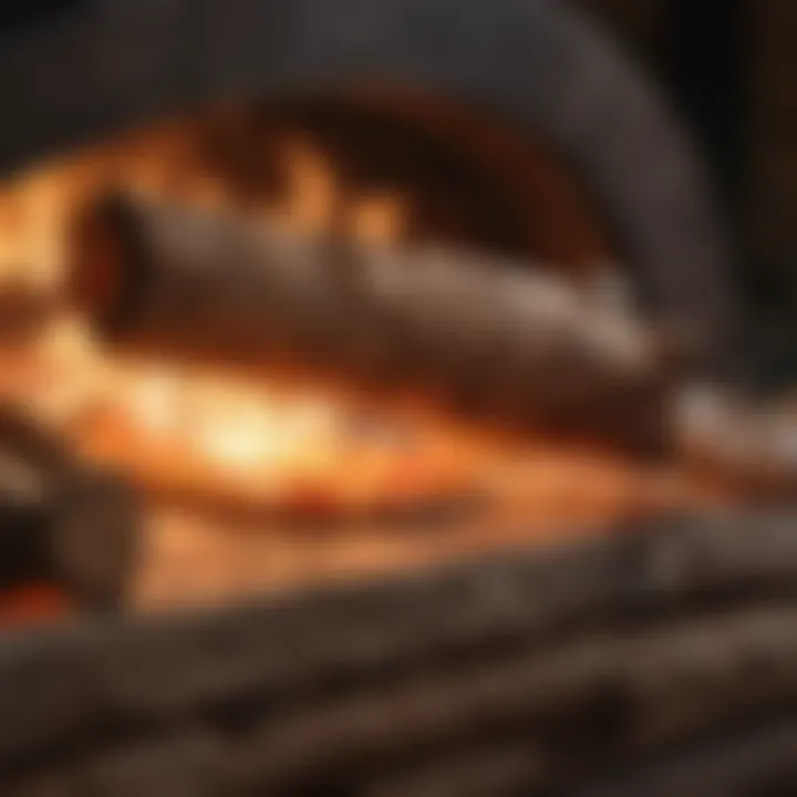 Close-up of wood logs for pizza oven