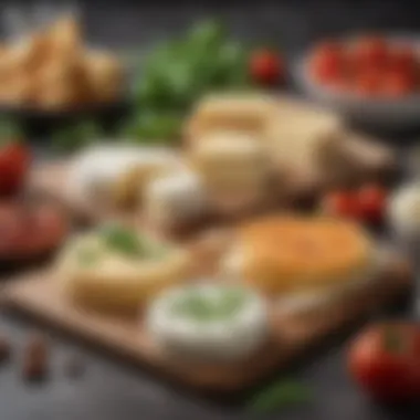 Diverse Vegan Cheese Options Selection of vegan mozzarella cheese varieties for pizza