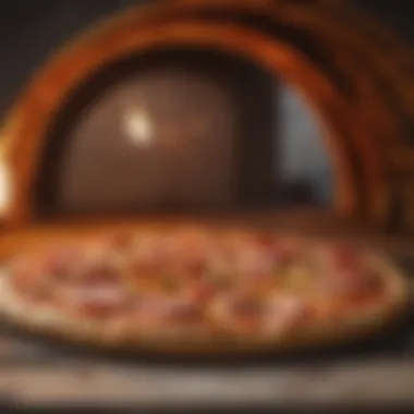 Close-up view showcasing the interior of a pizza oven