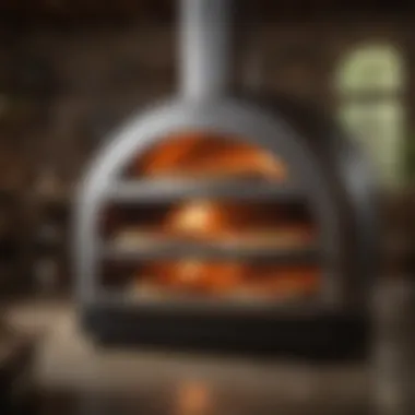 A majestic large pizza oven with a radiant glow