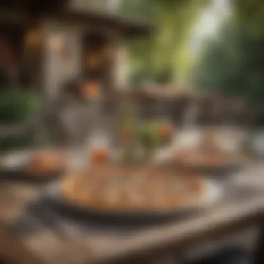 Bohemian Bliss: Outdoor Dining Area with Ooni Pizza Table Bohemian Outdoor Dining Area with Ooni Pizza Table