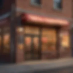 Artistic view of Boombozz Pizza's inviting storefront.