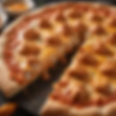 Epicurean Temptations: The Enchantment of Buffalo Chicken Pizza Imaginative visualization of the allure of buffalo chicken pizza