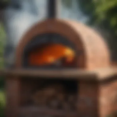 A well-maintained outdoor brick oven emitting delicious smoke.