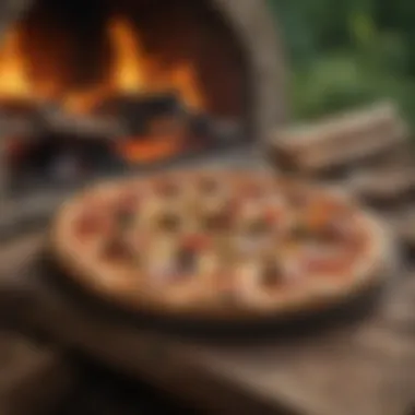 Savoring the Culinary Delight Enjoying the fruits of labor with a freshly baked pizza from the firewood oven