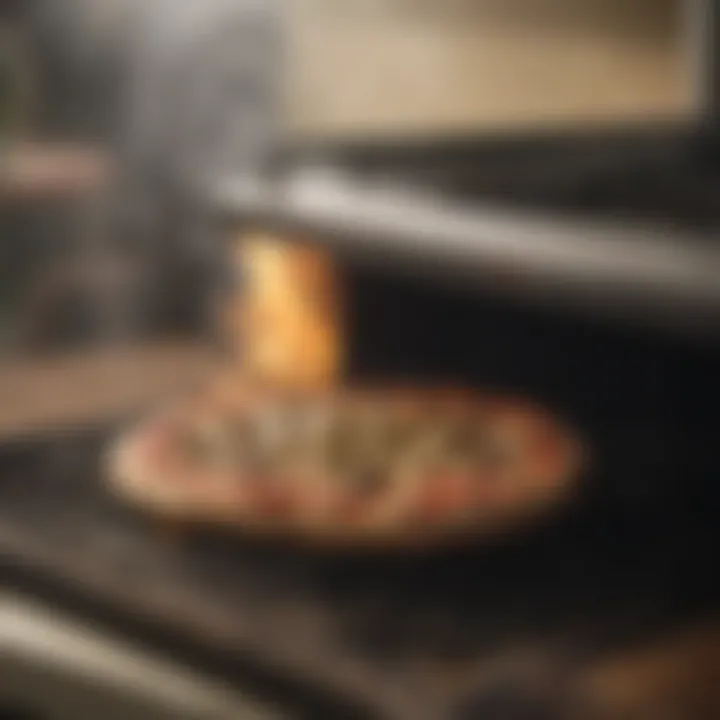 Delicious pizza being cooked in the Camp Chef Griddle Pizza Oven