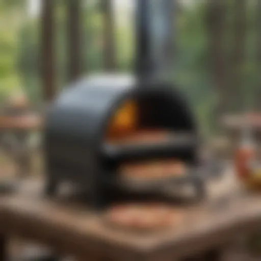 Camp Chef Griddle Pizza Oven in a scenic outdoor setting