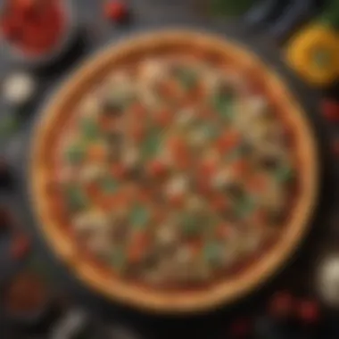Creative Pizza Artistry Artfully arranged toppings adorning a freshly baked cauliflower crust pizza