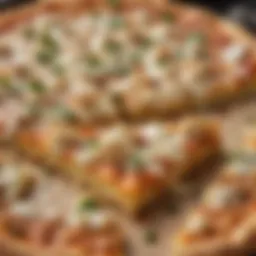 Close-up of a delicious slice of Cauliflower Pizza highlighting its toppings