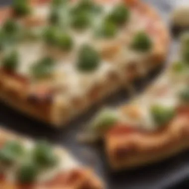 Elegant presentation of a cauliflower pizza slice