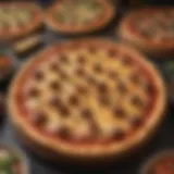 A variety of pizza styles displayed on a vibrant table