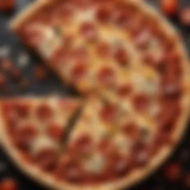 Cheese Cascading on Pizza Melting cheese cascading over toppings on pizza