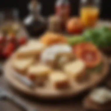 Cheese Pairing for Pizza Excellence A beautifully arranged cheese platter with different cheese types that pair well with pizza.
