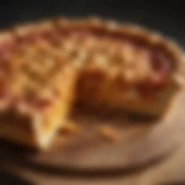 Golden Crust Perfection Golden Crispy Cheese Crust of Chicago Deep Dish Pizza