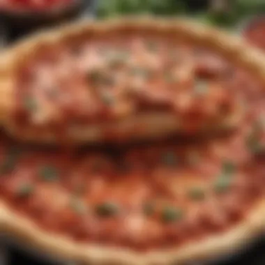 Bountiful Freshness Fresh Ingredients Piled High on Chicago Deep Dish Pizza
