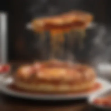 Hot and Steamy Delight Steam Rising from a Freshly Baked Chicago Deep Dish Pizza