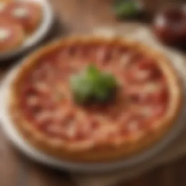 Creative Concoction: Uniquely Topped Deep Dish Delicacy Innovative Deep Dish Pizza Creation with Unique Toppings and Bold Flavors