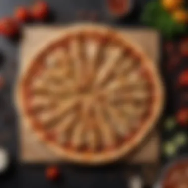 Nutritional Breakdown of Chicken Pizza A nutritional breakdown chart illustrating the ingredients and calories of chicken pizza